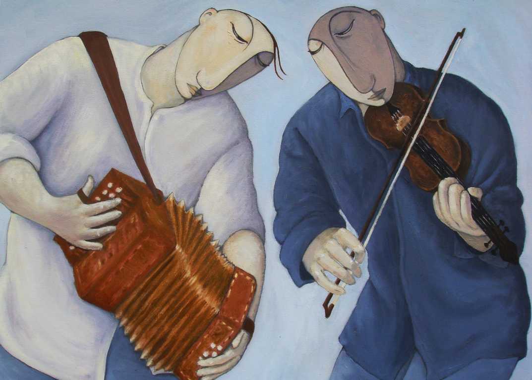 melodeon player and fiddler